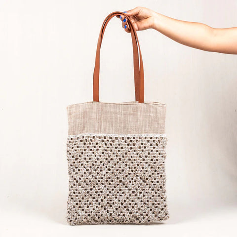 Munna Shagun Tote Bag - Crochet (Off White)