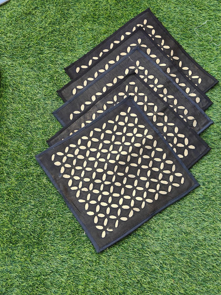 Applique Cushion Cover-Black