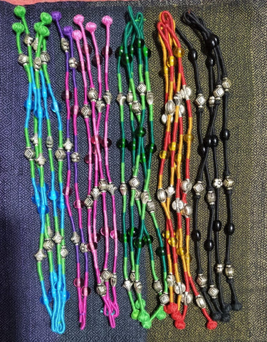 Tribal Anklets with silver beads and glassbeads