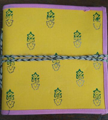 Block printed Cloth Cover Diary (6"x6")