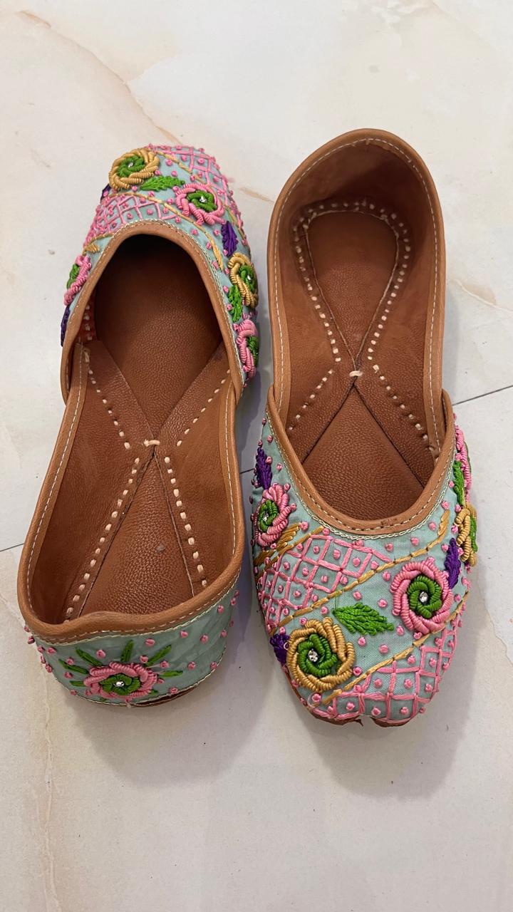Handmade Shoes -Blue and Pink