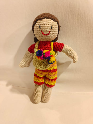 Crochet Dolly - Red and Yellow Dress