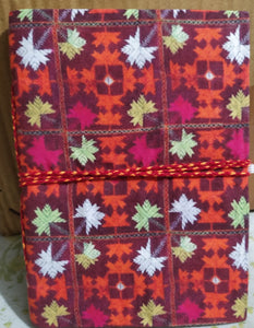 Phulkari print cloth cover Diaries (5.5"x8")