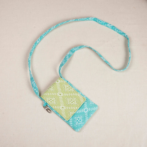 Mobile Pouch Sling - Pastel Blue & Green