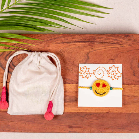 Handmade Crochet Rakhi - Smiley