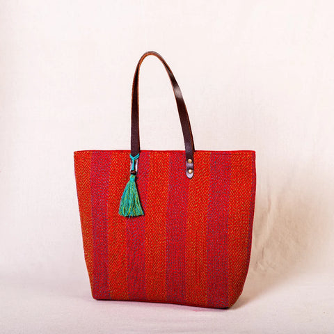 Bina Tote Bag - Red Kantha