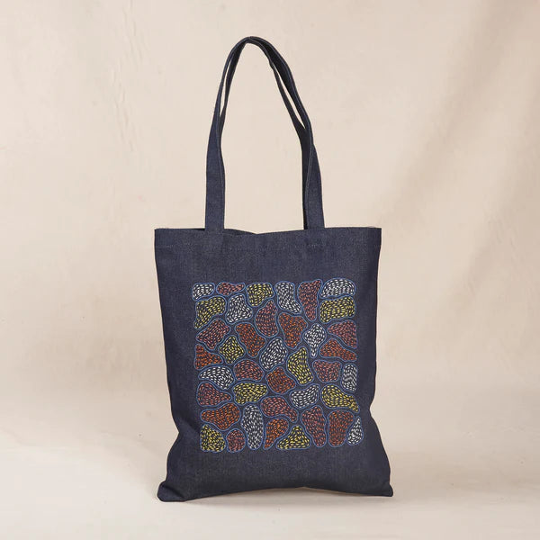 Kantha Denim Shopping Tote Bag