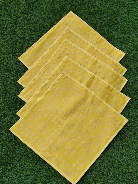 Applique Cushion Cover-Yellow