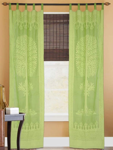 Applique  Curtain -Green