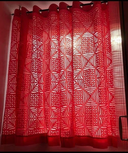 Applique Curtain -Red