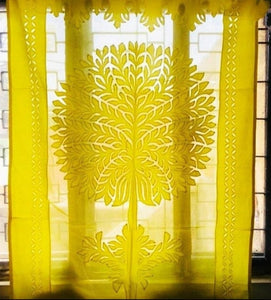 Applique Curtain -Yellow