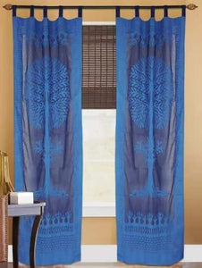 Applique Curtain -Blue TreeDesign
