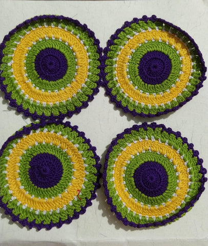 Thread coasters -Multicolour(Set of 4)