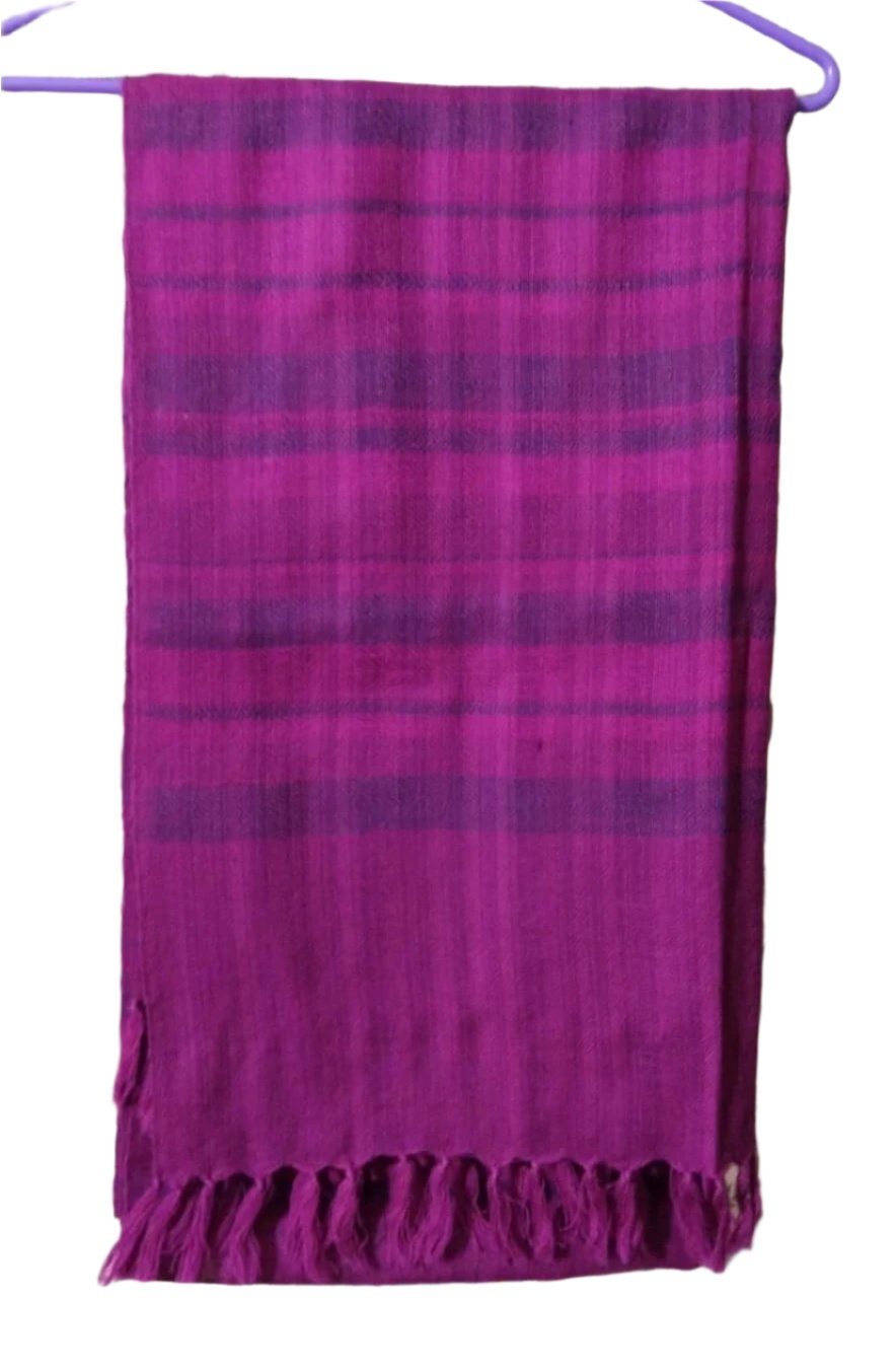 Handwoven Woolen stole -Pink