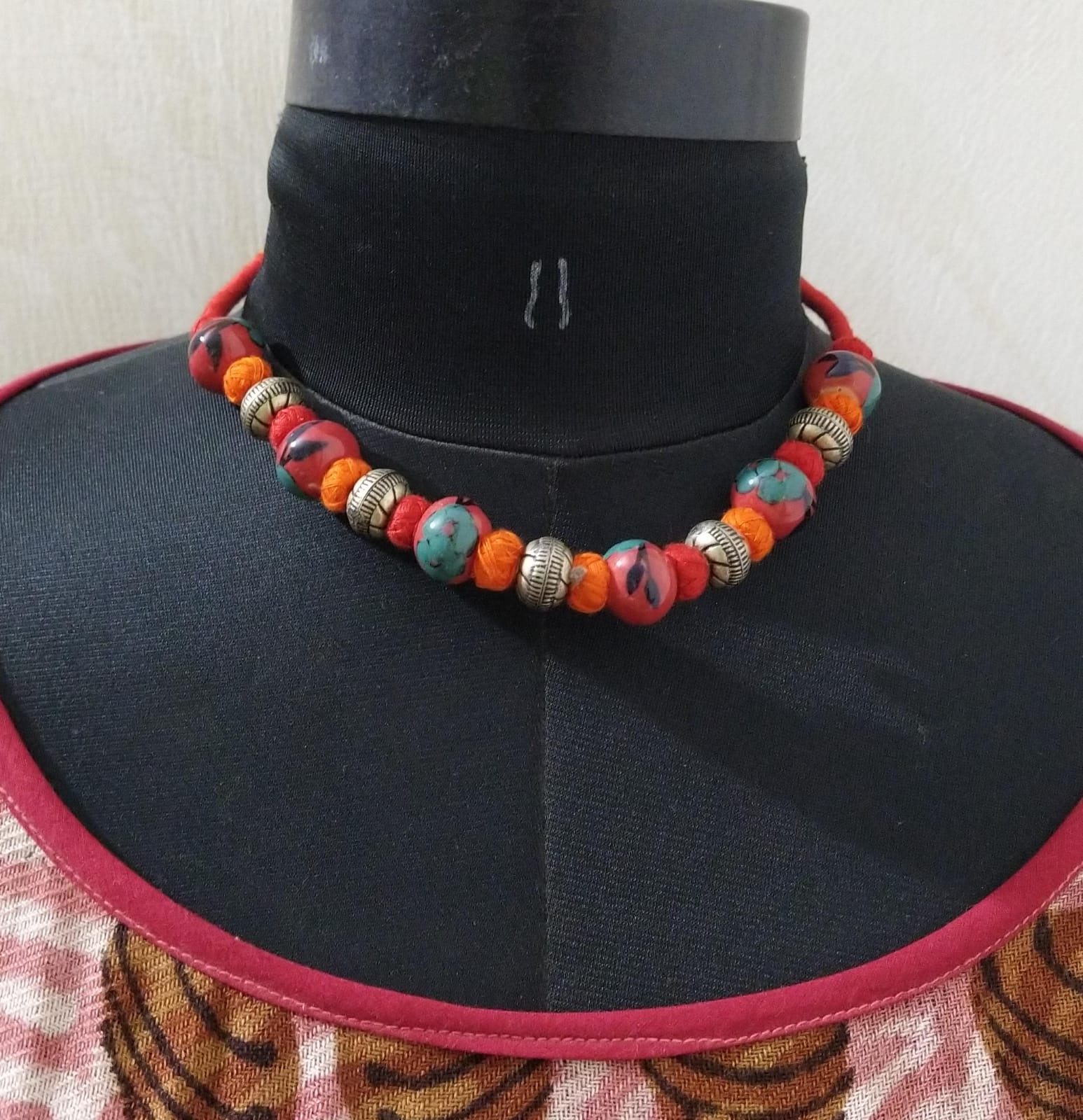 Orange Beads Choker