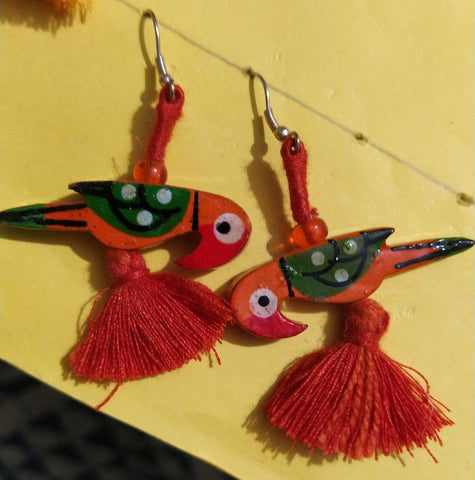 Orange-bird Earrings