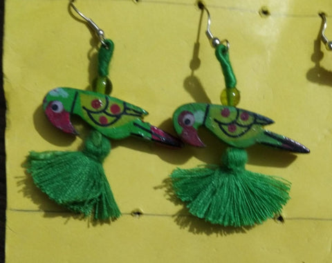 Green-bird Earrings