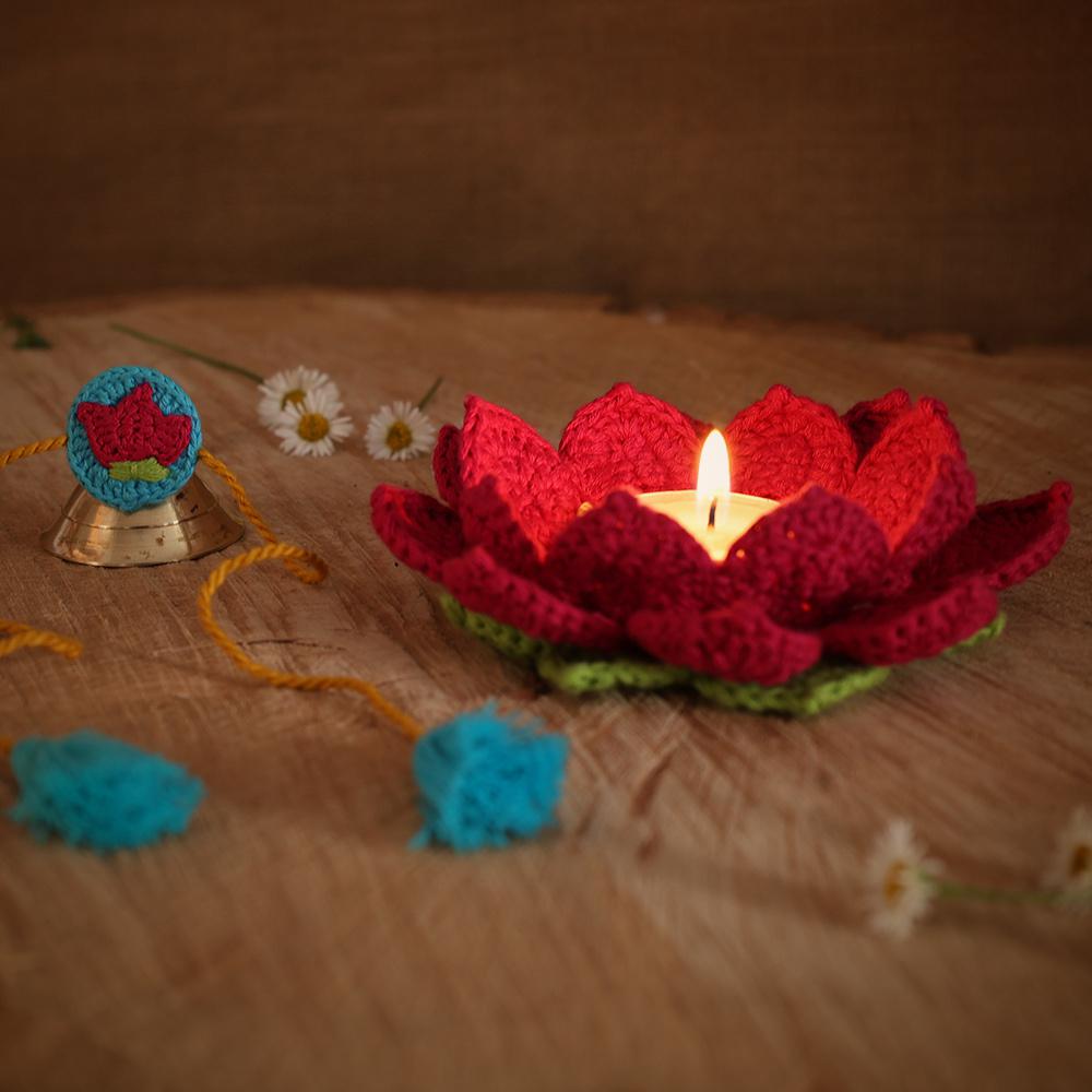 Lotus tea light holder and Lotus Rakhi