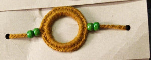 Handmade Crochet Rakhi - Mustard Ring