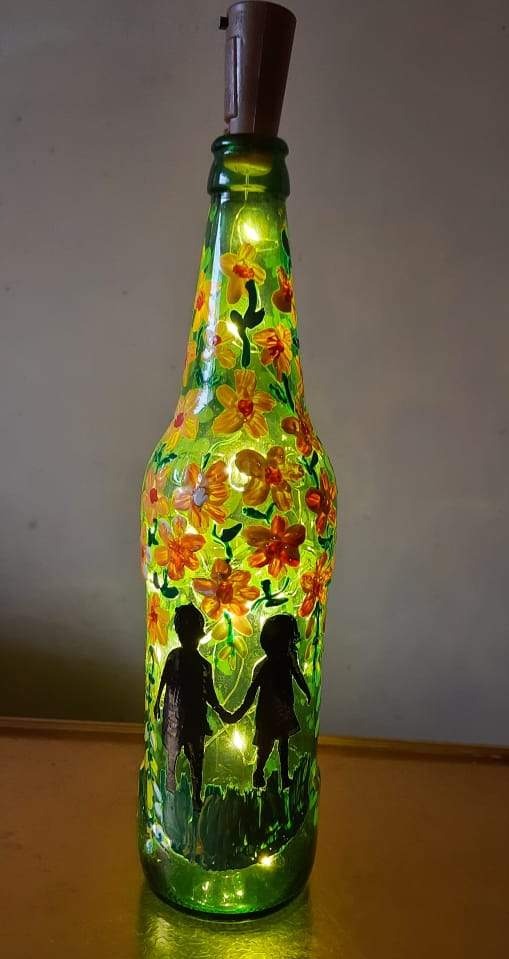 Hand Painted Bottle - Soulmates