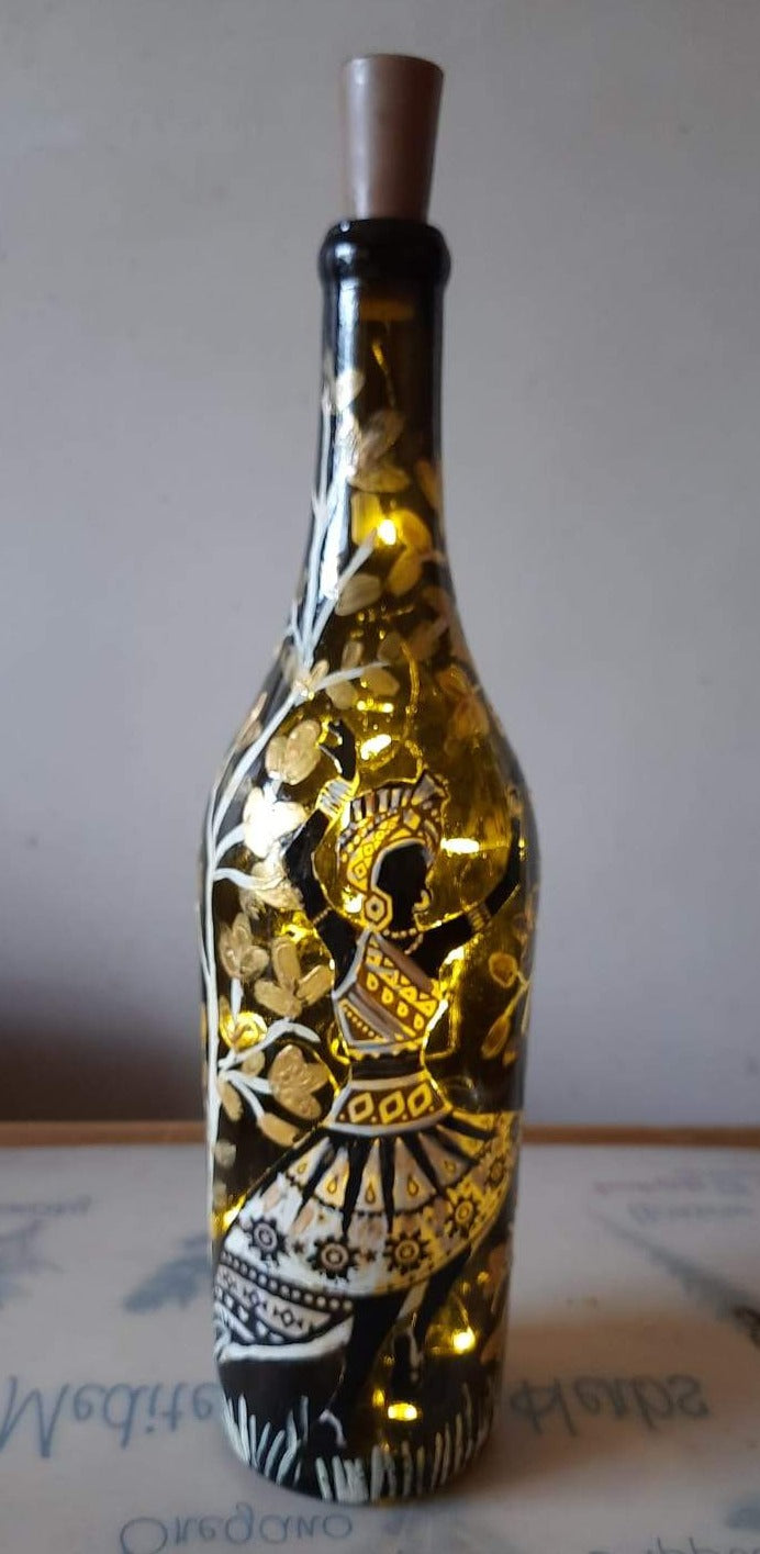 Hand Painted Bottle - Dance of Life