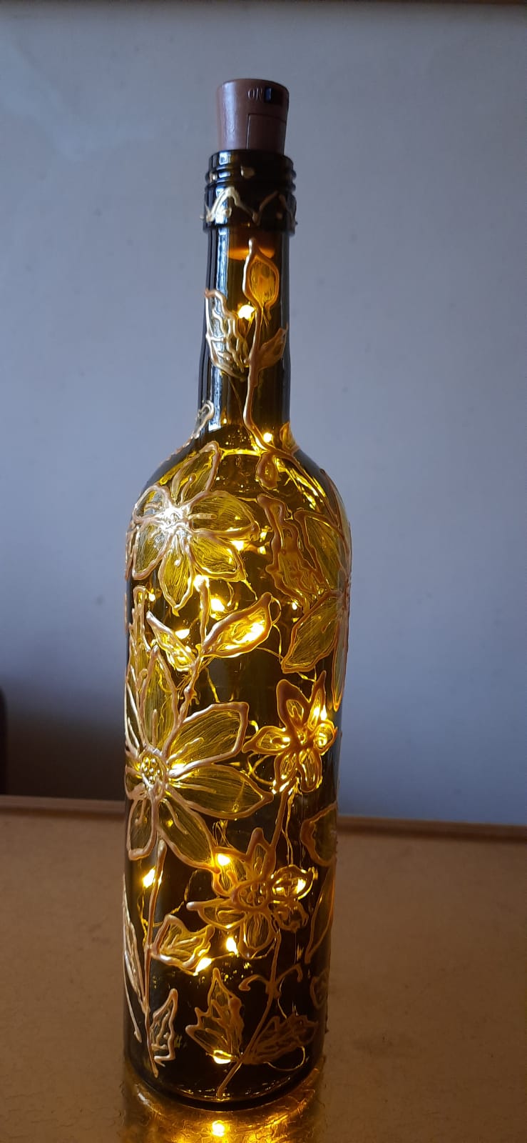 Hand Painted Bottle - Golden Daisy