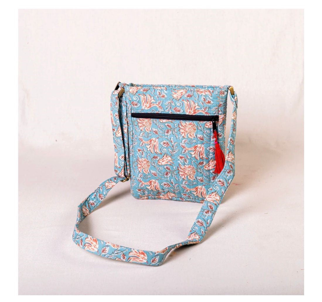 Subway Sling Bag - Blue Kalamkari