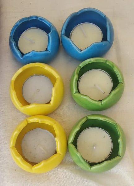 Lotus Tee-Light Holder-Green