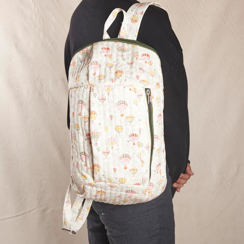 Manju Uphill Backpack - Off white print