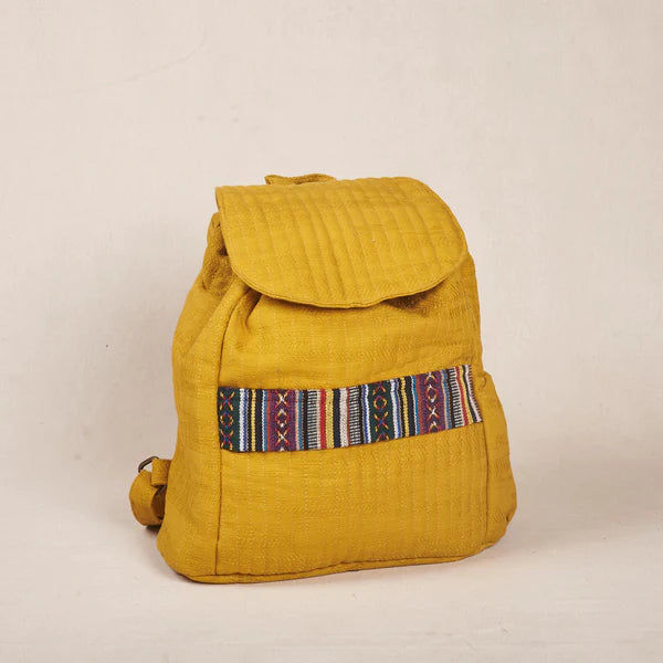 Rizu Backpack - Yellow Slub Fabric