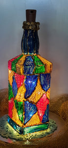 Hand Painted Bottle - Kaleidoscope (Square)