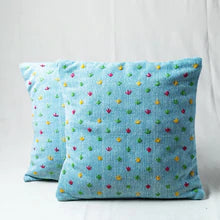 Lazy Daisies Embroidered Cushion Covers (Set of 2)