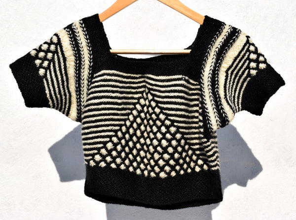 Crochet Blouse - White and Black