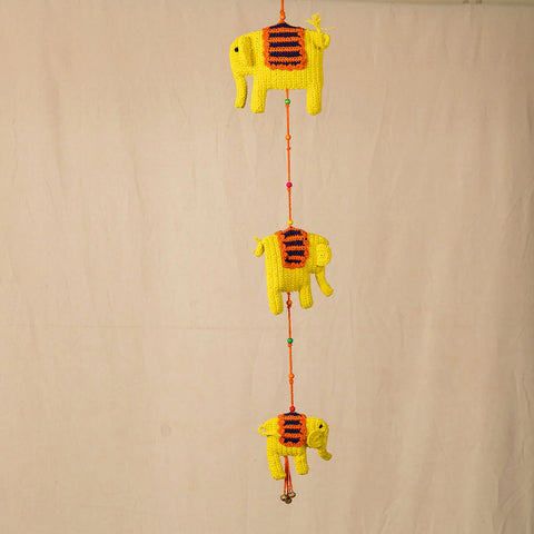 Elephant Crochet Toran-Yellow