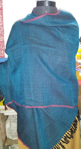 Handwoven Woolen stole - Blue