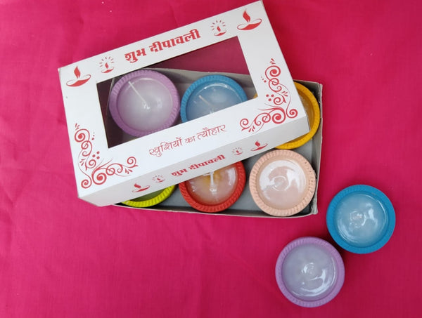 Round Diyas set wax filled