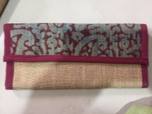 Long Wallet -Maroon and Jute