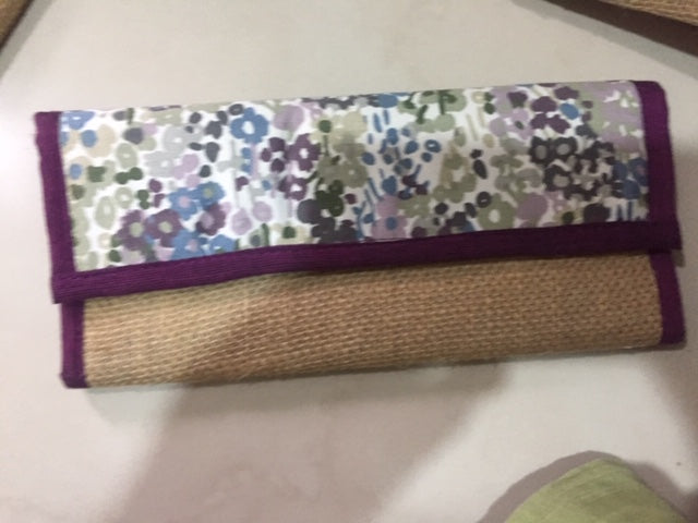 Long Wallet -Purple and Jute