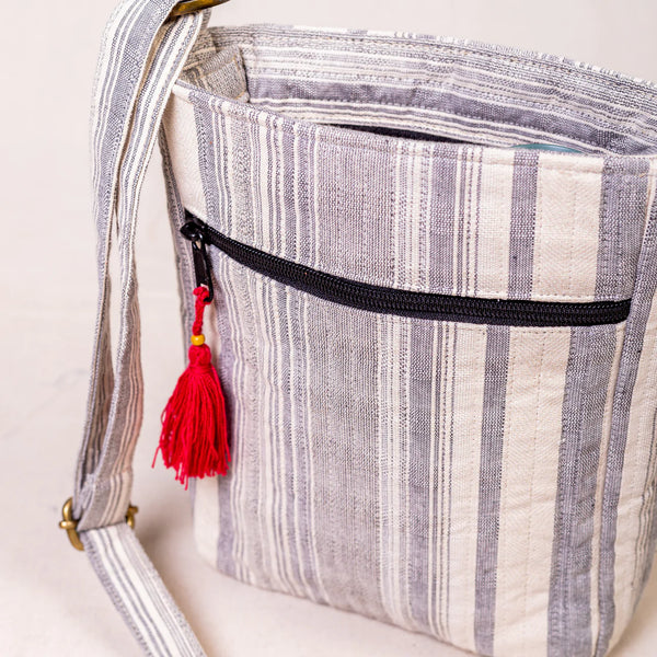 Subway Sling Bag - Grey And White