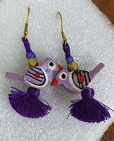 Purple bird Earrings