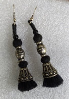 Black Jhalar Earrings-Big