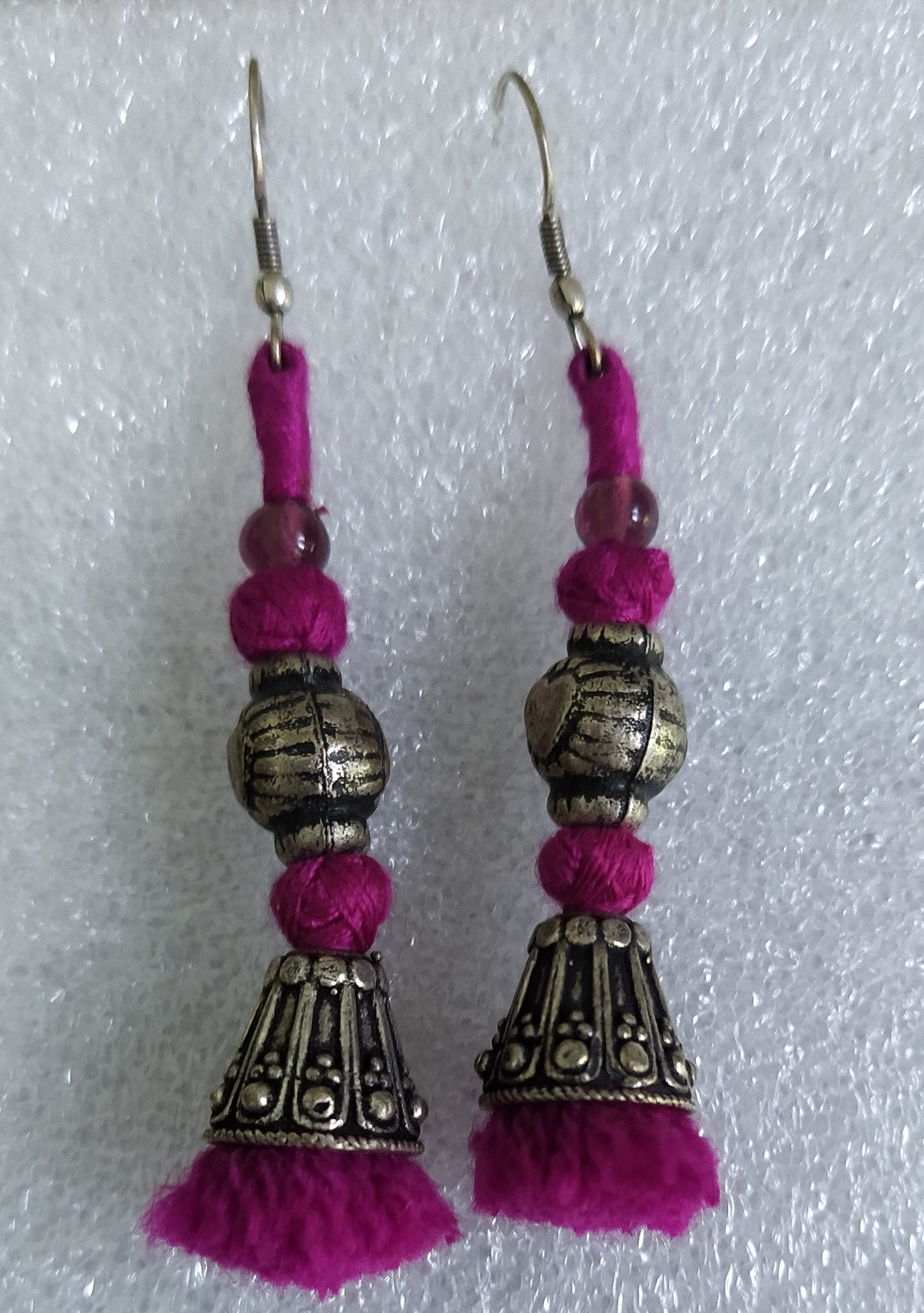 Pink Jhalar Earrings-Big