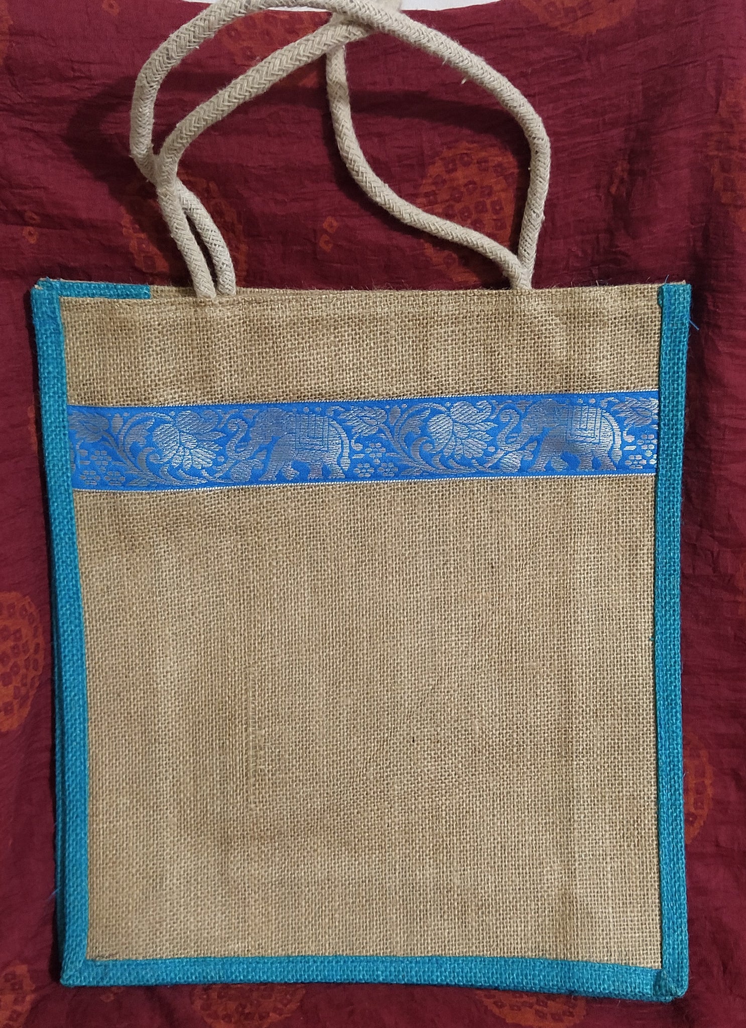 Jute Shopping  Bag-Blue