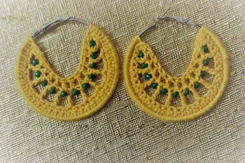 Earring Crochet -Yellow