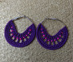 Earring Crochet -Purple