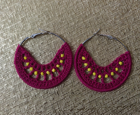 Earring Crochet -Pink