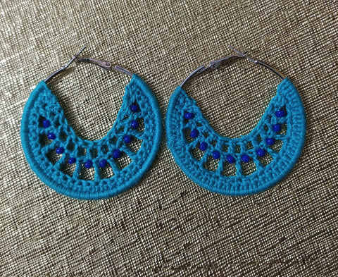 Earring Crochet -Blue