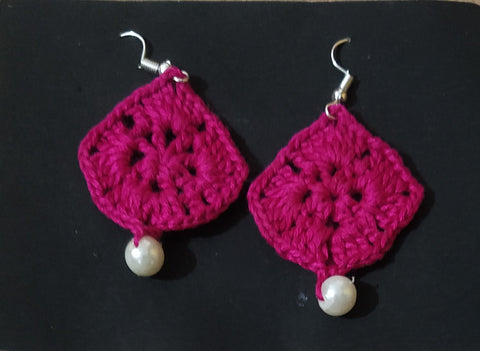 Earring Crochet-Pink