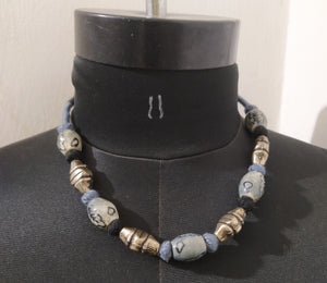Gray & Black Bead Choker