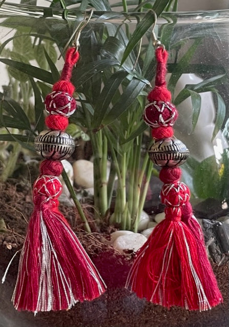 Tassels Earring-Pink